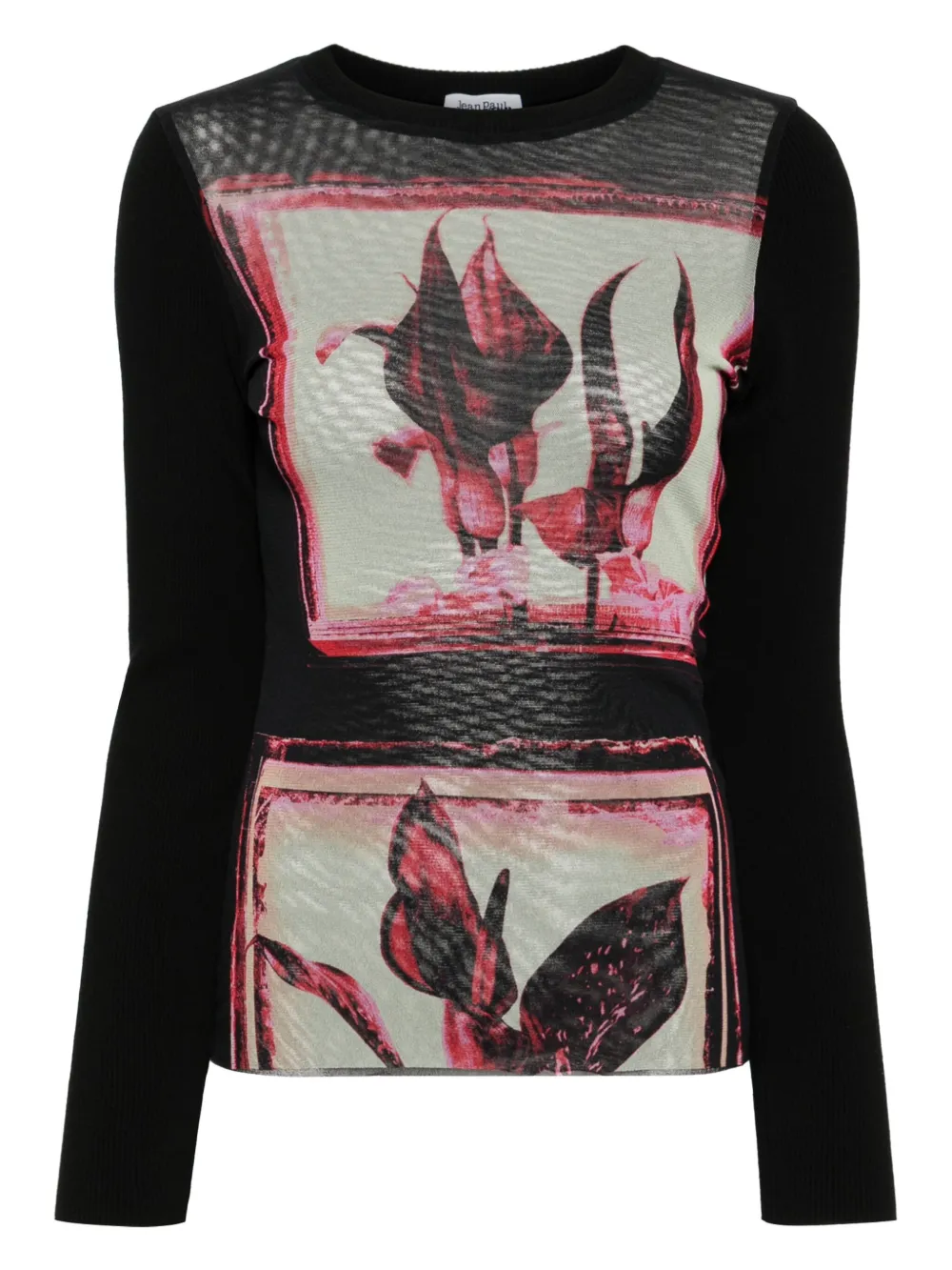 Jean Paul Gaultier フローラル プルオーバー - ブラック Jean Paul Gaultier フローラル プルオーバー - ブラック
