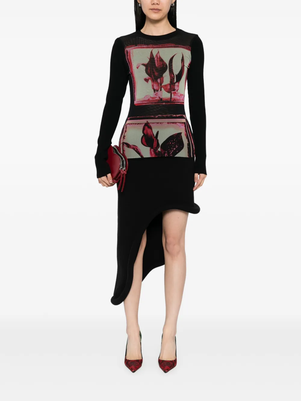 Jean Paul Gaultier Trui met bloemenprint Zwart