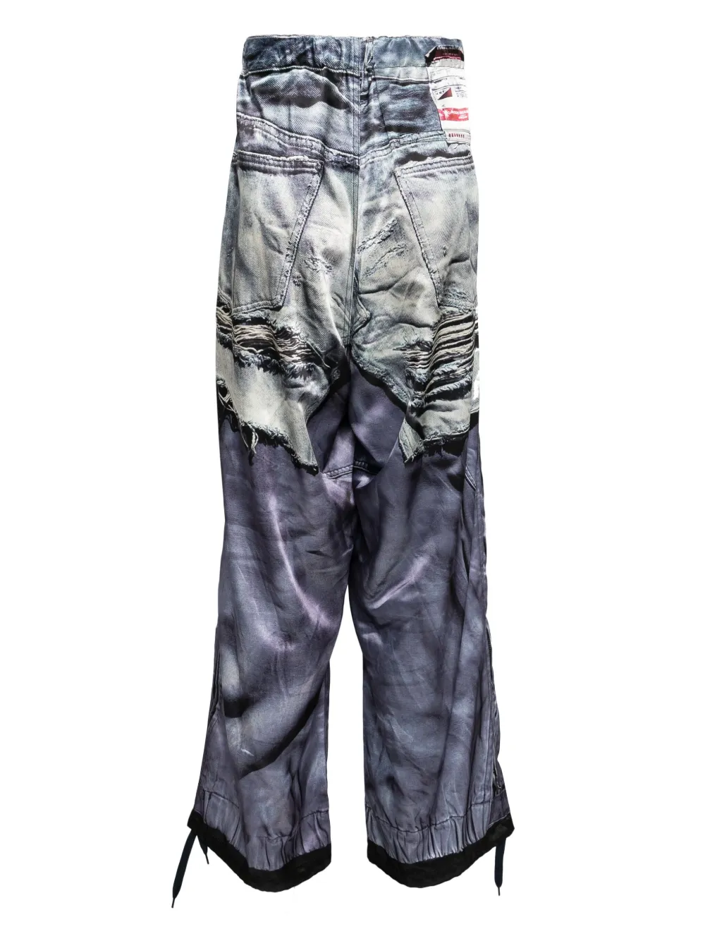 maisonmiharayasuhiro Maison MIHARA YASUHIRO x T.A.T.A Trompe-l'oeil Archive broek met print - NAVY