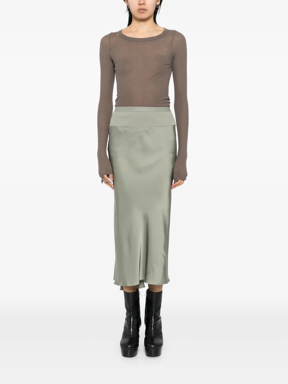 Rick Owens A-lijn rok - Groen