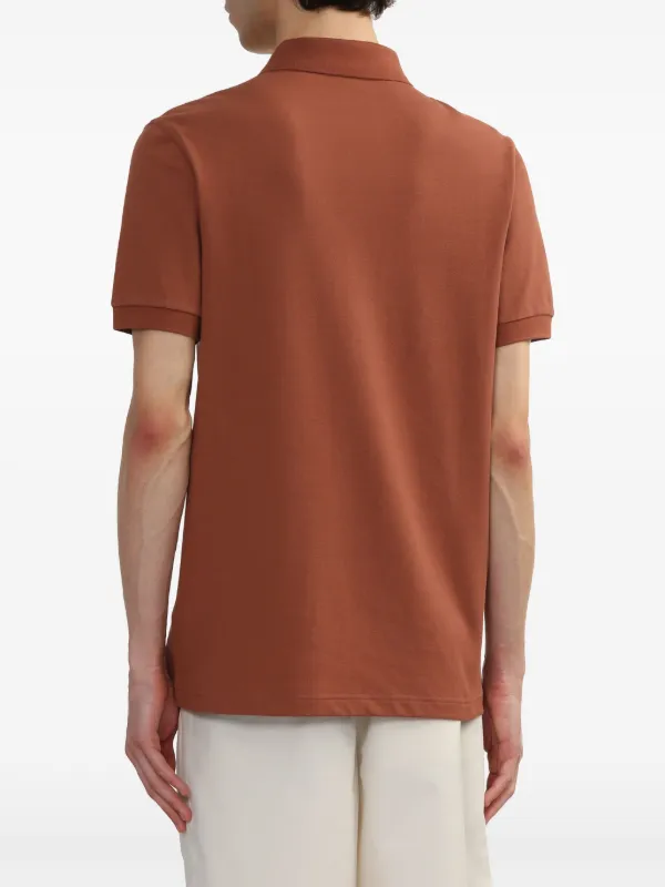 Clothing Fred Perry Brown Shirt M6006 Marmalade Black Plain LS Shirt