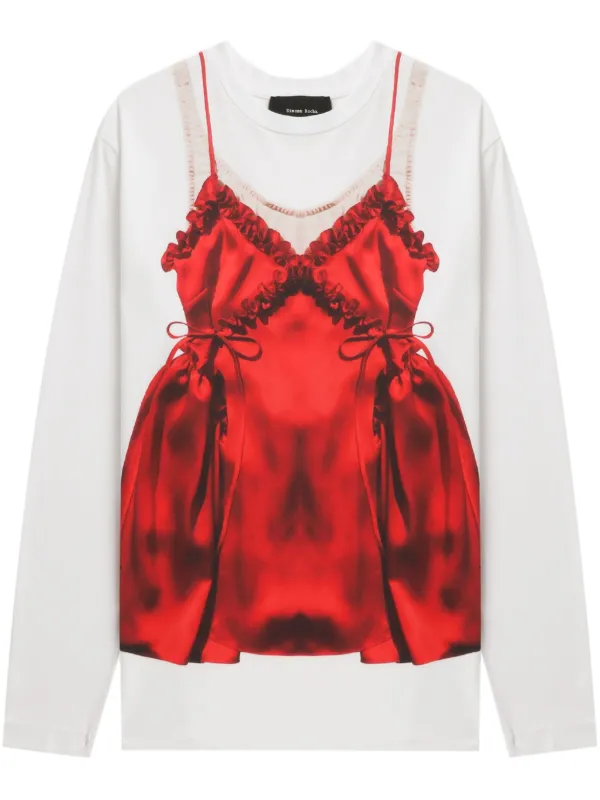関税込 国内発送 [Simone Rocha] ネグリジェ プリント Tシャツ Simone Rocha Neiglegee プリント Tシャツ | ホワイト | FARFETCH JP