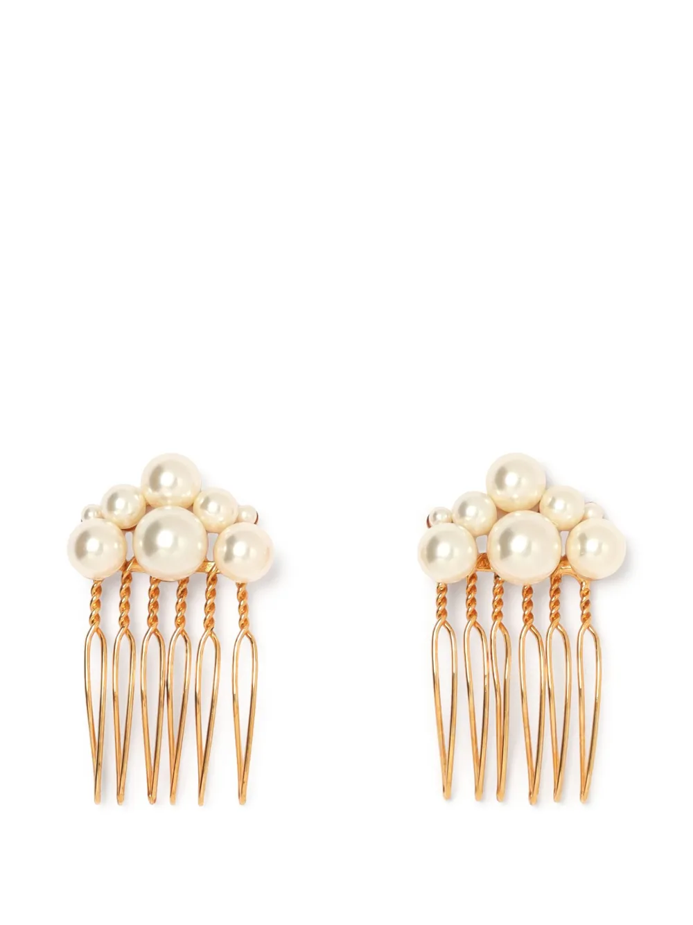 pearl-embellished hair comb (set of two)