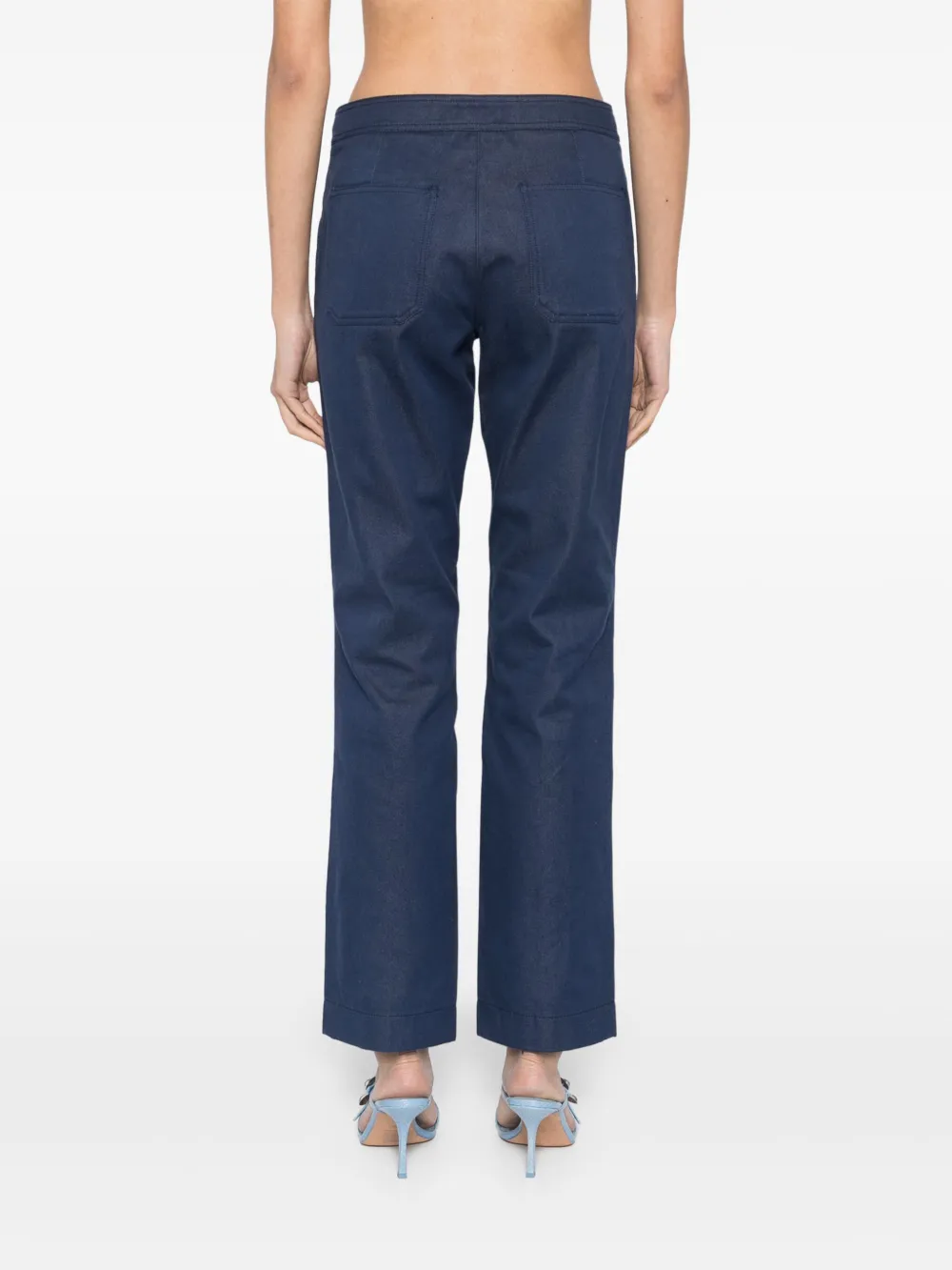 Pre-owned Chanel 2004 Zip-details Trousers In Blue