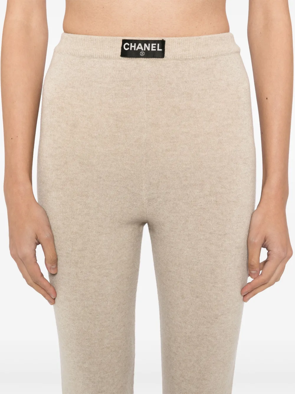 Pre-owned Chanel 1994 Knitted Trousers In Neutrals