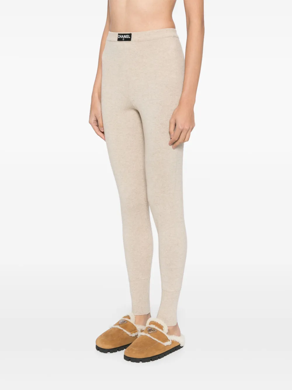 Pre-owned Chanel 1994 Knitted Trousers In Neutrals
