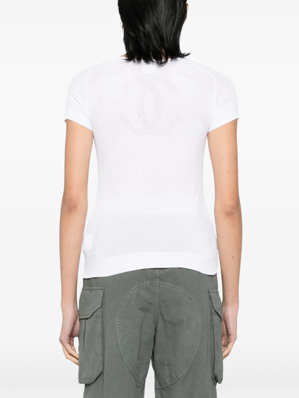 Pre-owned Chanel 2008 Sport-line T-shirt In White