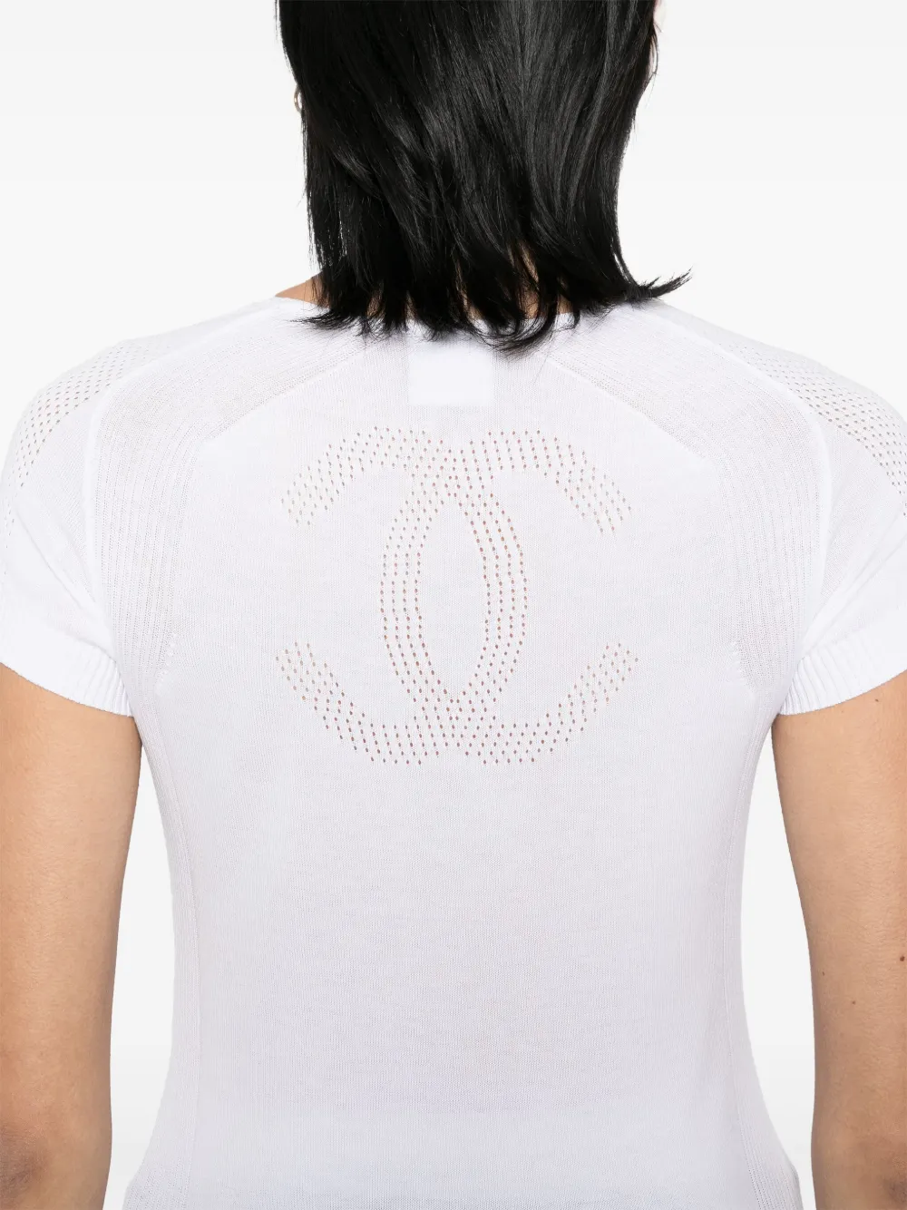Pre-owned Chanel 2008 Sport-line T-shirt In White