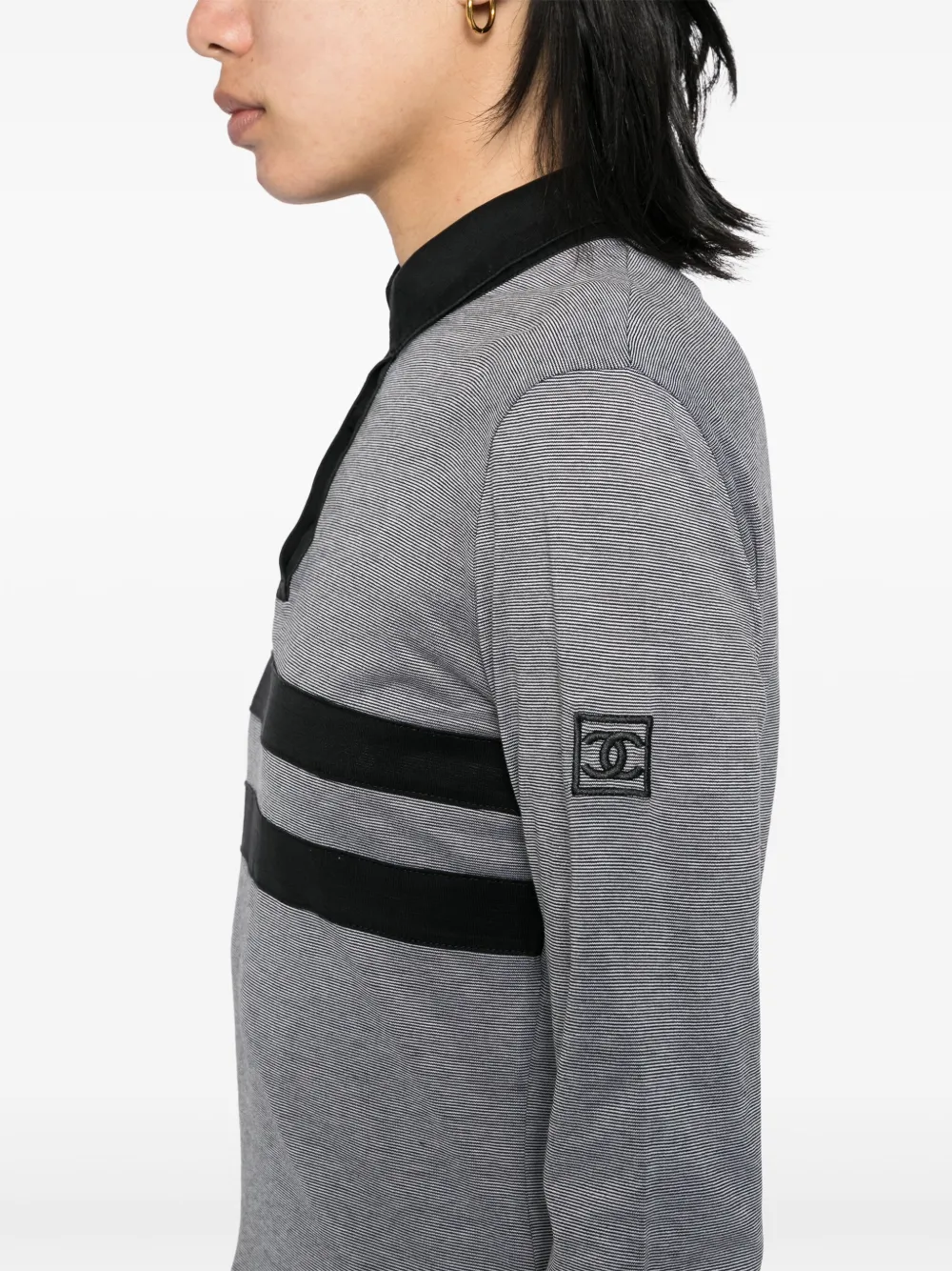 Pre-owned Chanel 2006 Sport-line Polo Top In Black