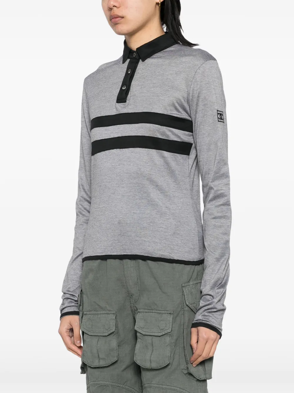 Pre-owned Chanel 2006 Sport-line Polo Top In Black