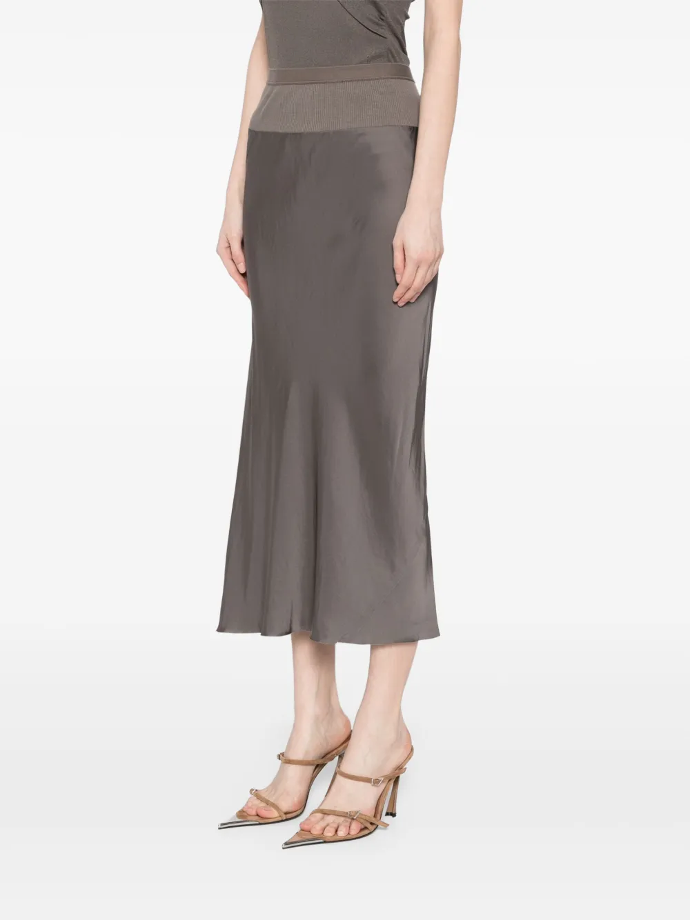 Shop Rick Owens A-line Bias Skirt In Neutrals