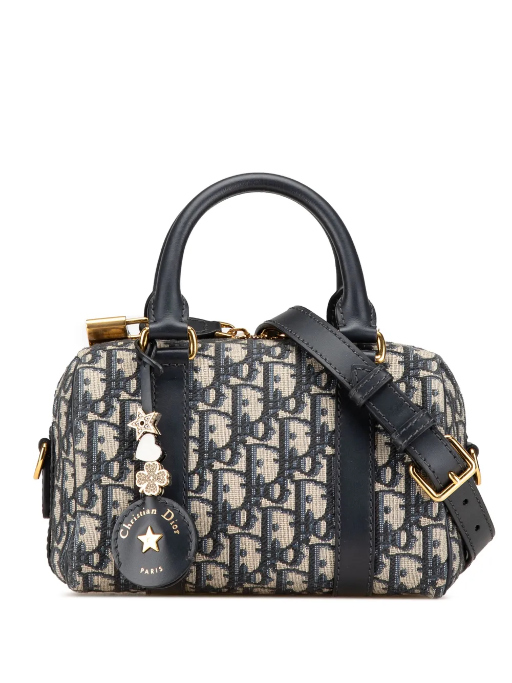 Christian Dior Pre-Owned 2024 オブリーク キャンバス グルーブ 20 サッチェルバッグ - ブルー Christian Dior Pre-Owned 2024 オブリーク キャンバス グルーブ 20 サッチェルバッグ - ブルー
