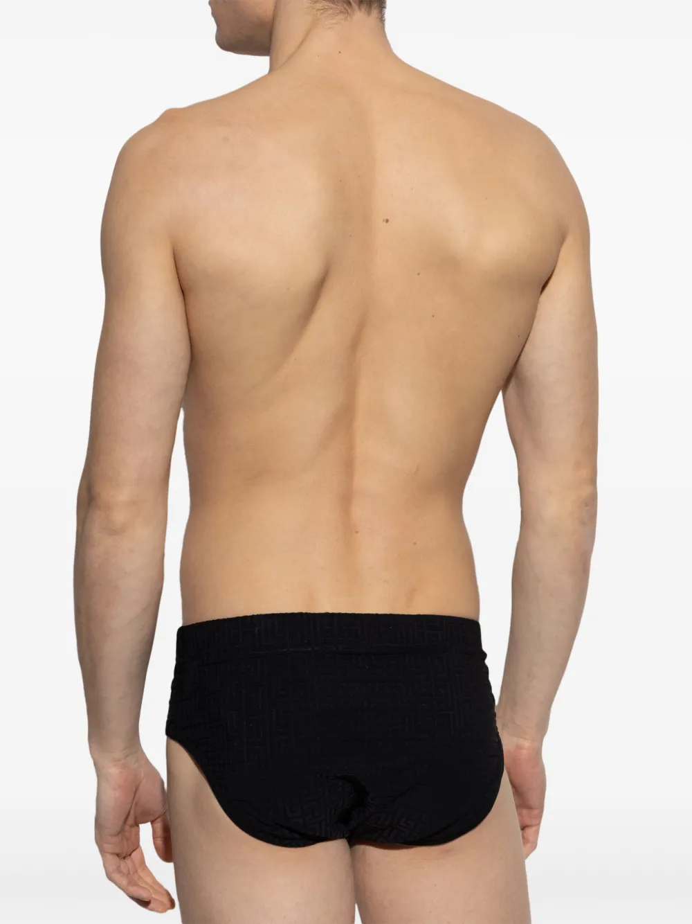 Balmain Zwembroek met geometrisch patroon Zwart