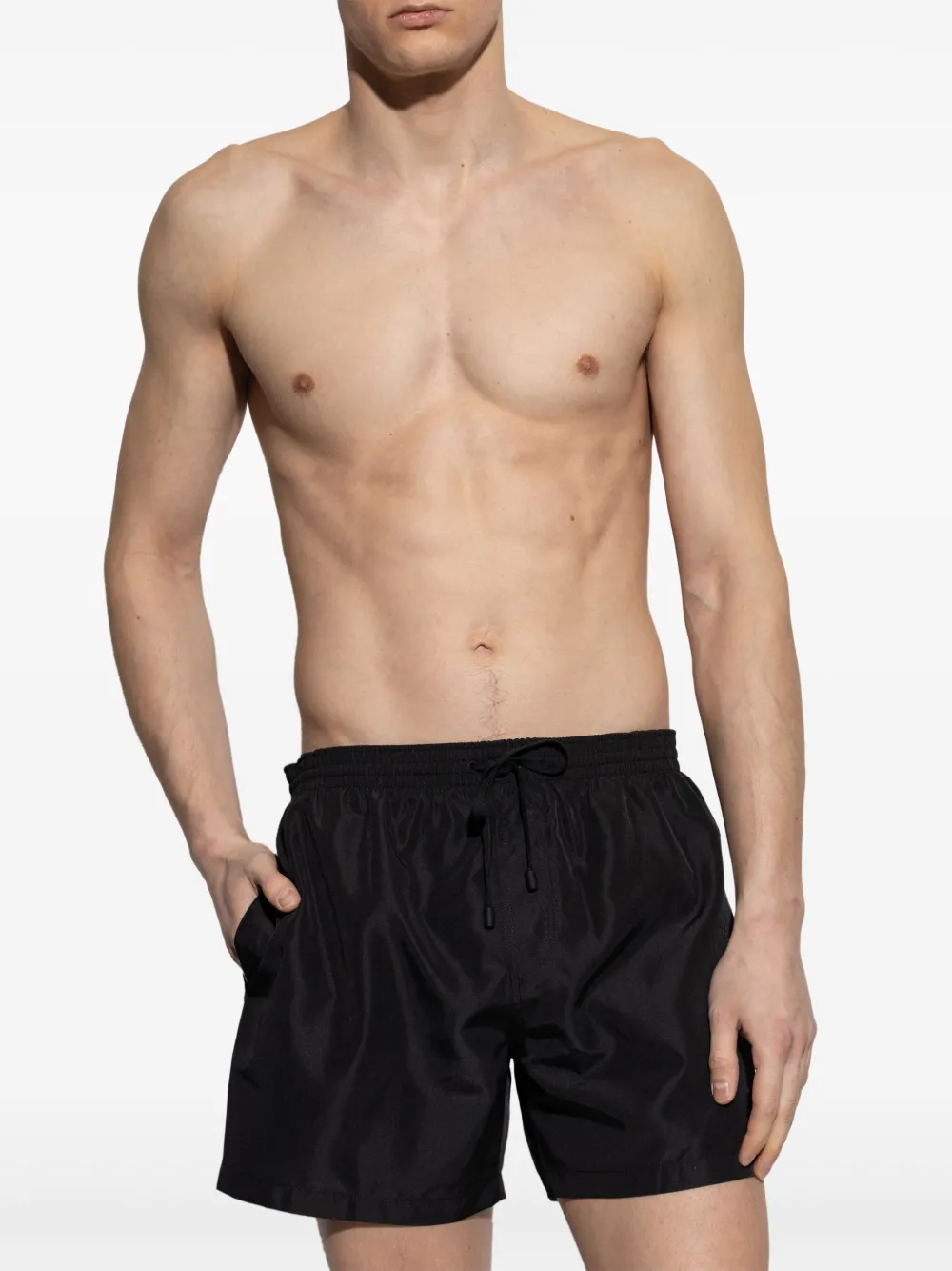 Balmain logo-appliqué swim shorts - Zwart