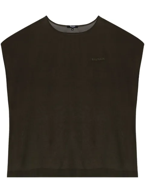 Balmain logo-embroidered T-shirt