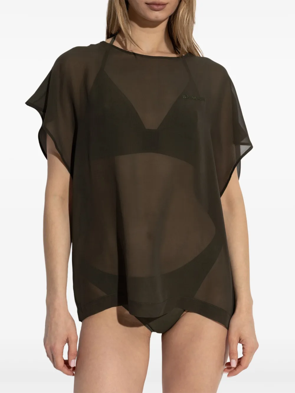 Balmain T-shirt met geborduurd logo Groen
