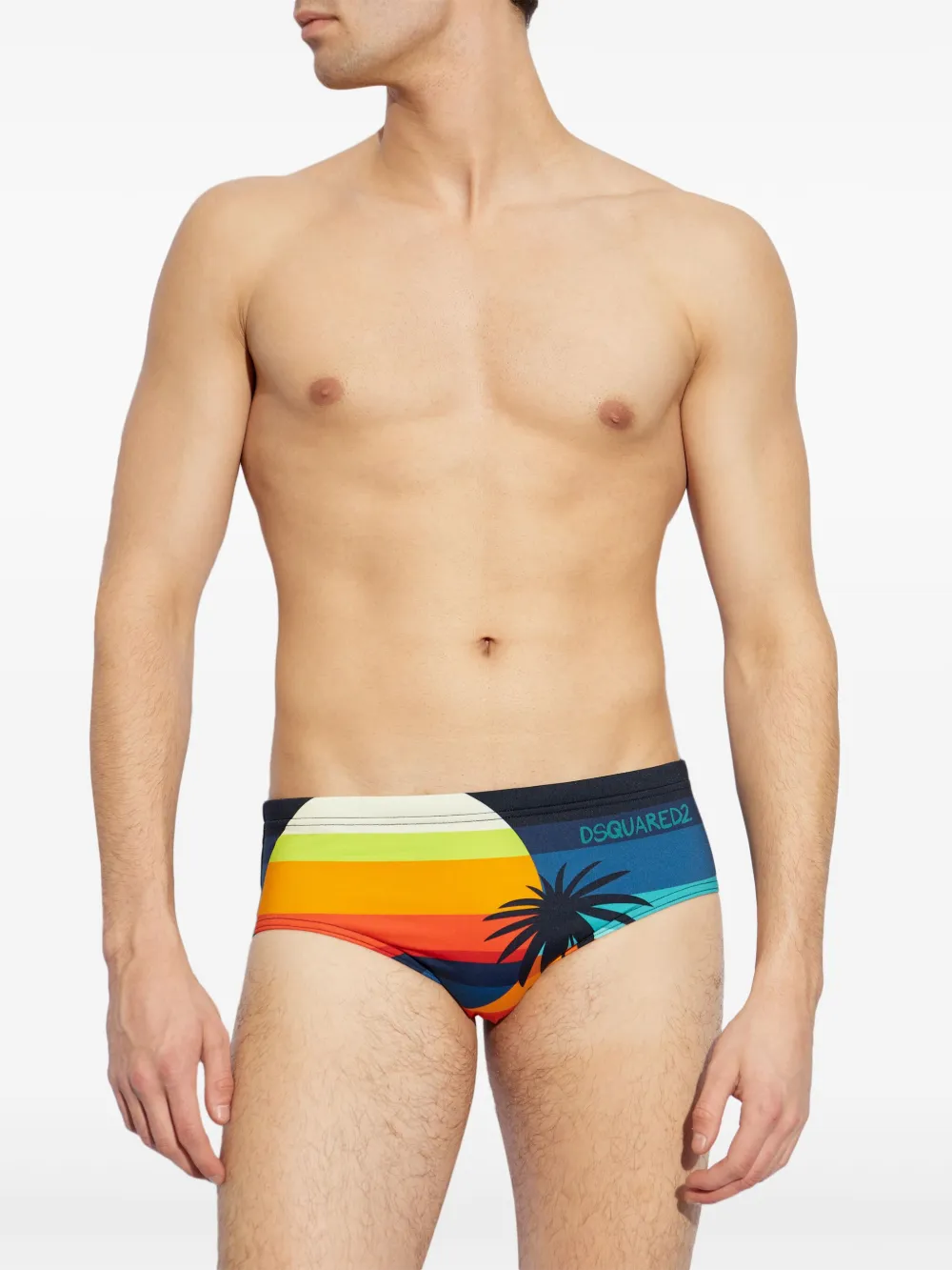 DSQUARED2 logo-detail striped swimming trunks | Swimming Trunks | Image 2