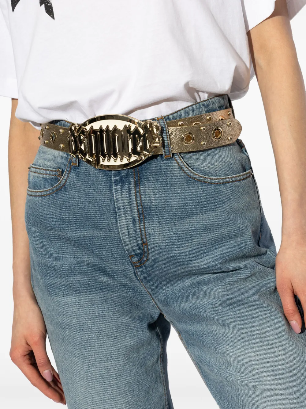 DSQUARED2 Riem met logoplakkaat Goud