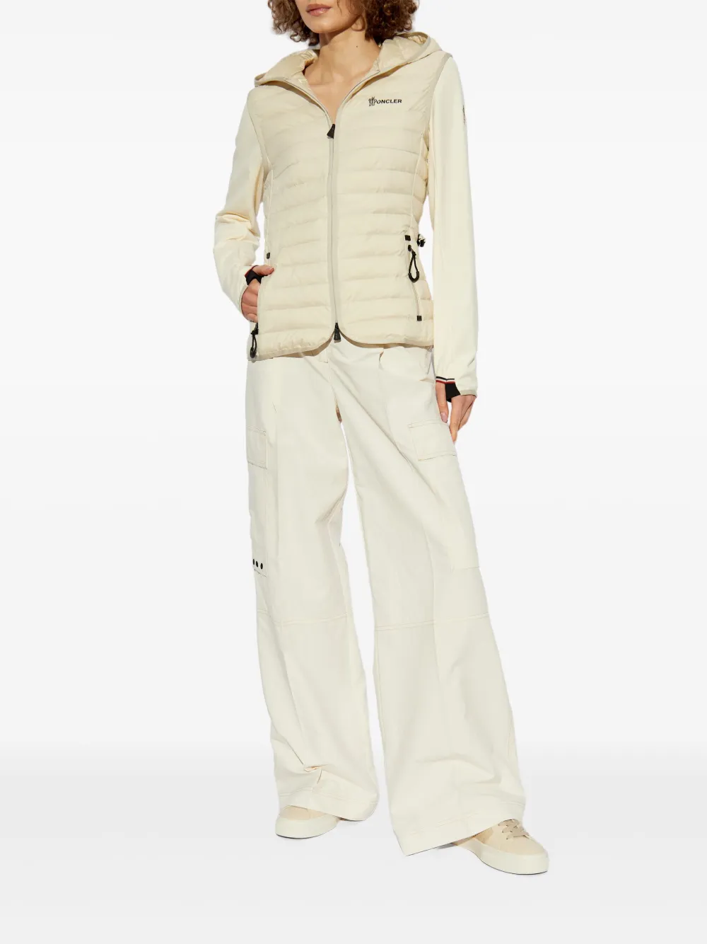 Moncler Grenoble pleat-detail cargo trousers - Wit