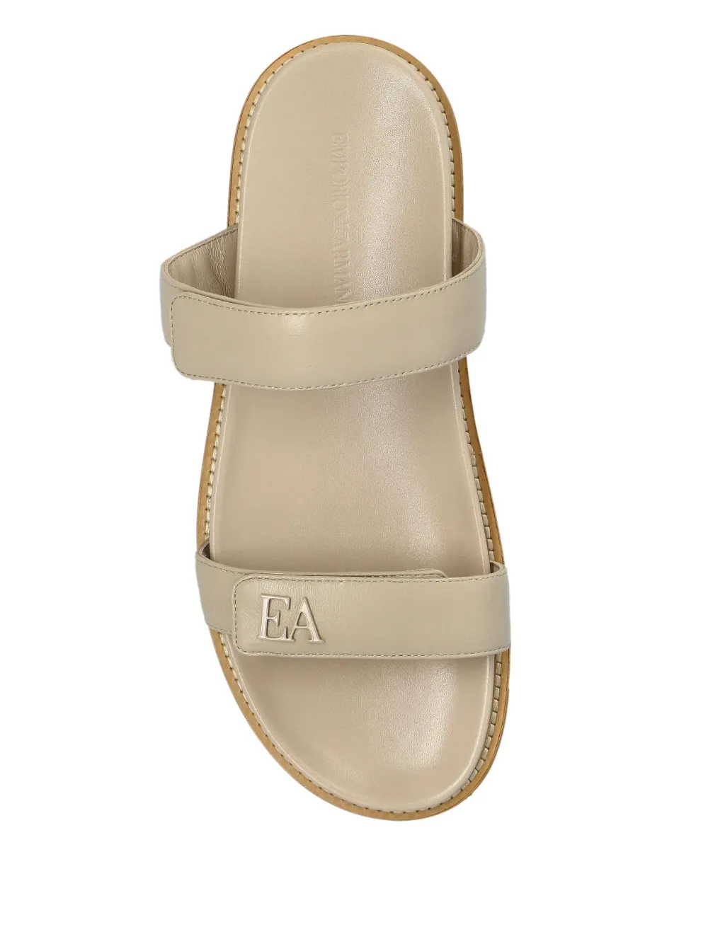 Emporio Armani leather slides Neutrals