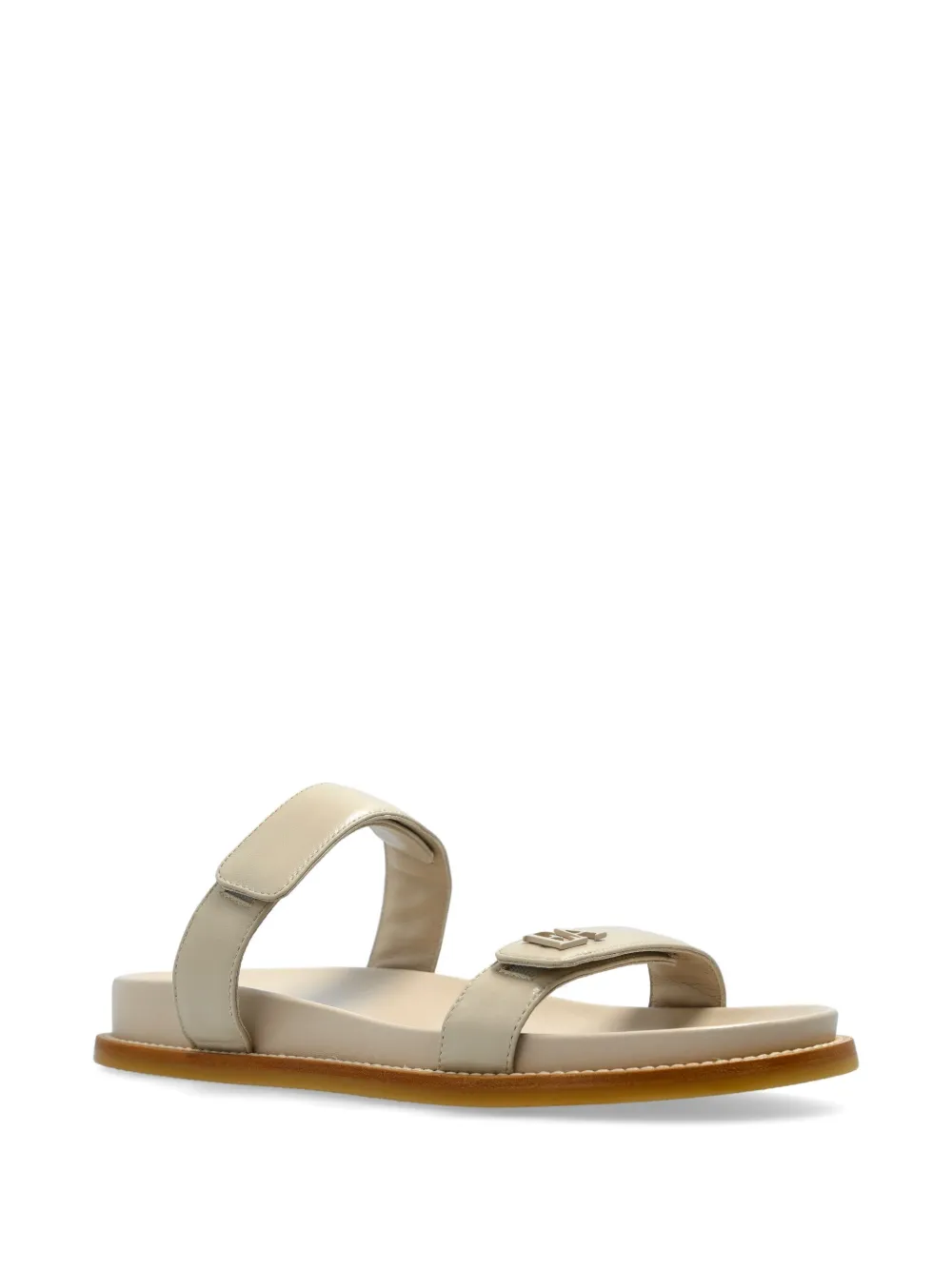 Emporio Armani leather slides - Beige