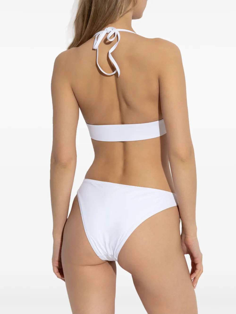 Shop Balmain Logo Patch Bikini In White