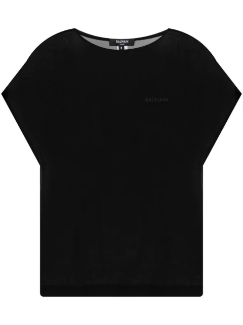 Balmain logo-embroidered t-shirt