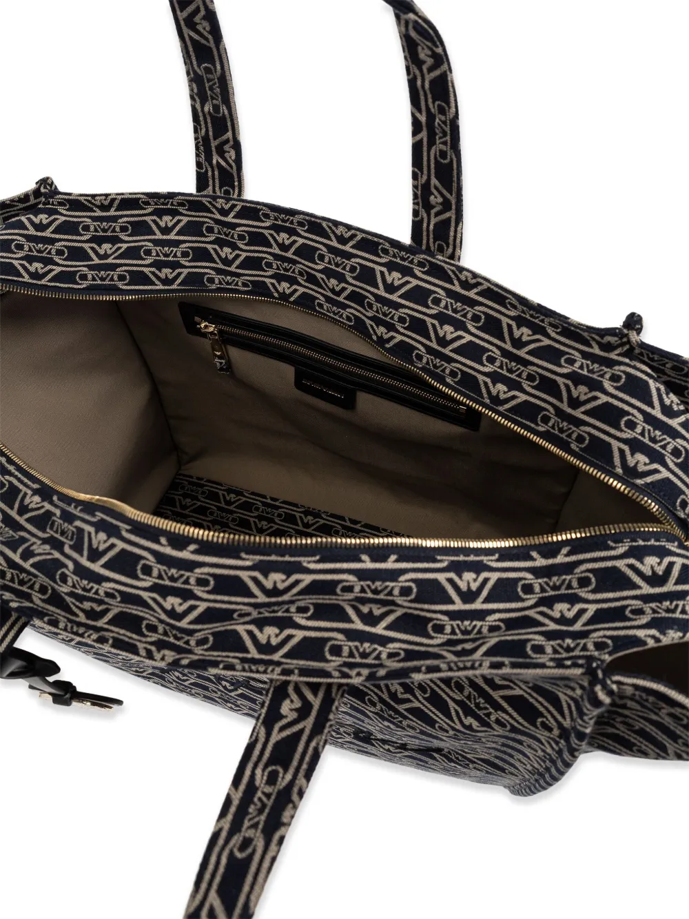 Emporio Armani Shopper met jacquard Zwart