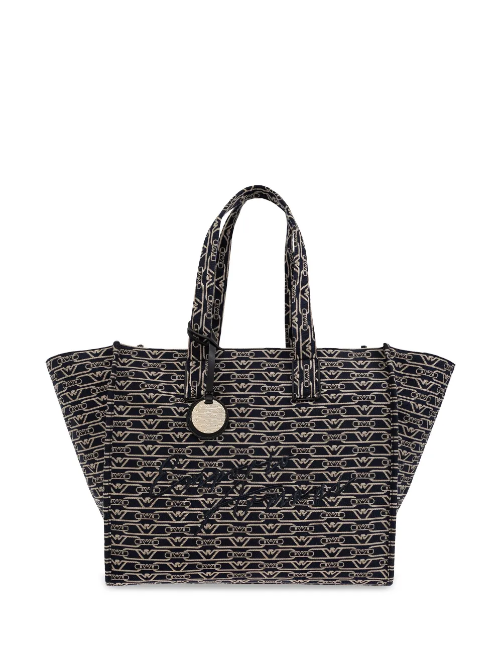 Emporio Armani Shopper met jacquard Zwart