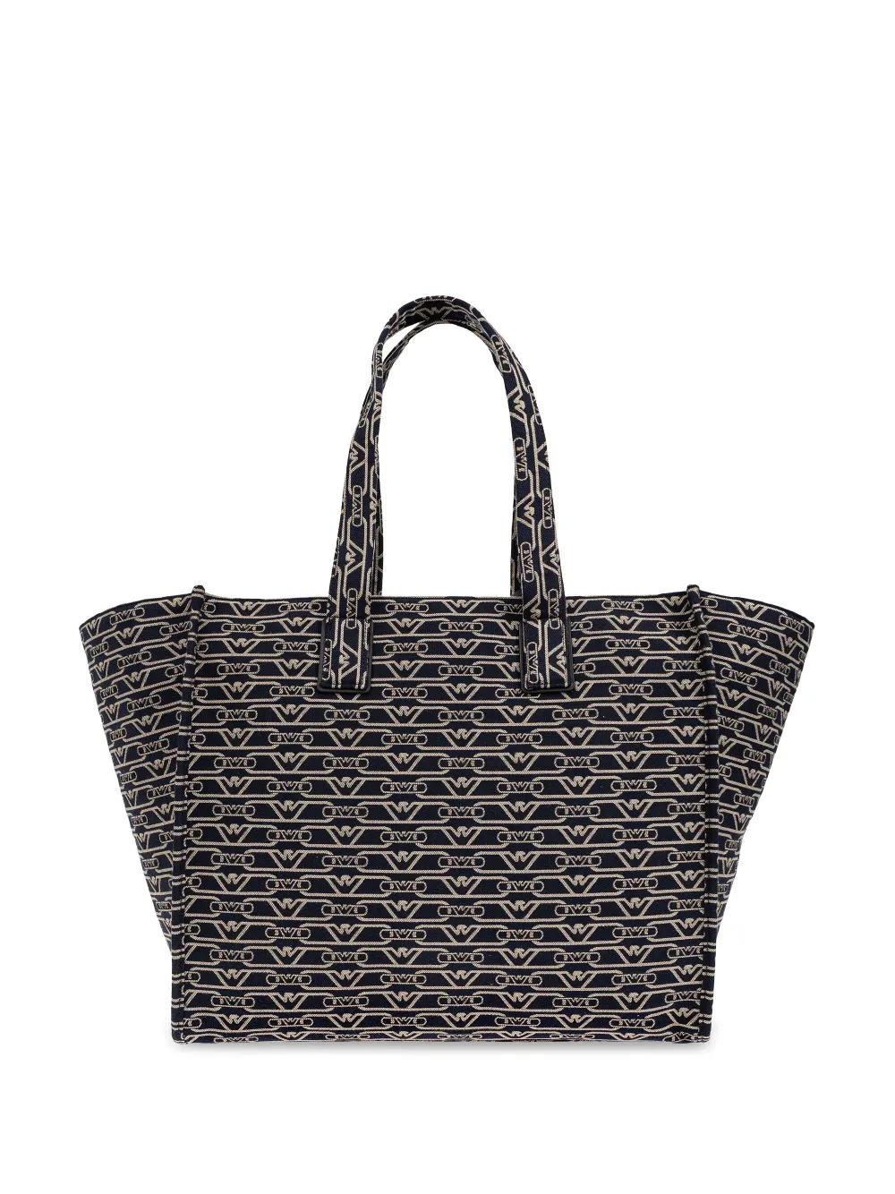 Emporio Armani Shopper met jacquard Zwart