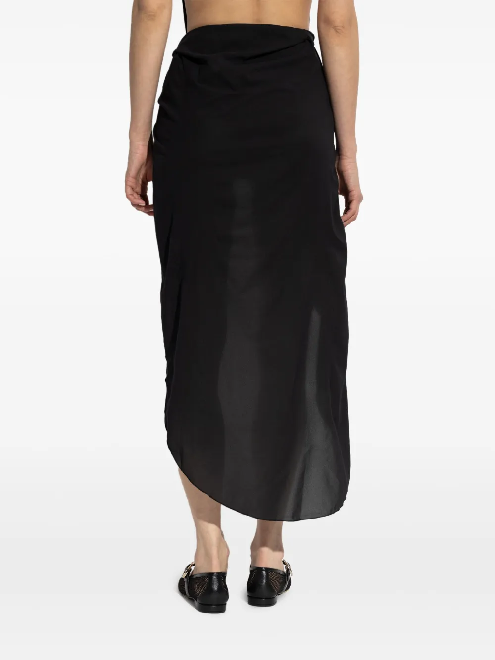 Balmain Draped Style Beach Cover-up In Black