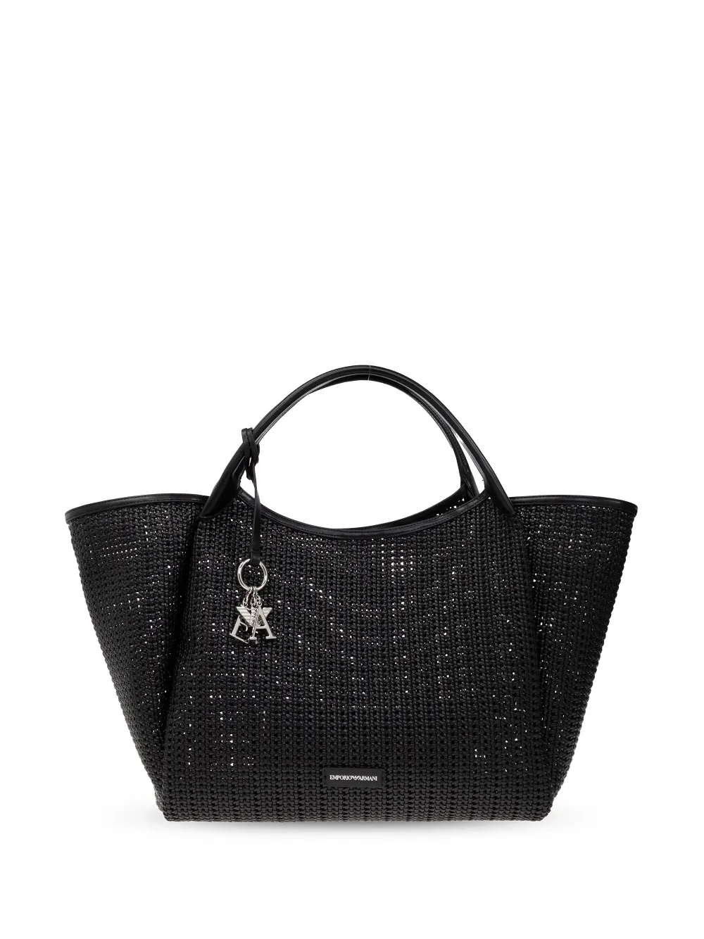 Emporio Armani Logo Charm-detailing Tote Bag In Black