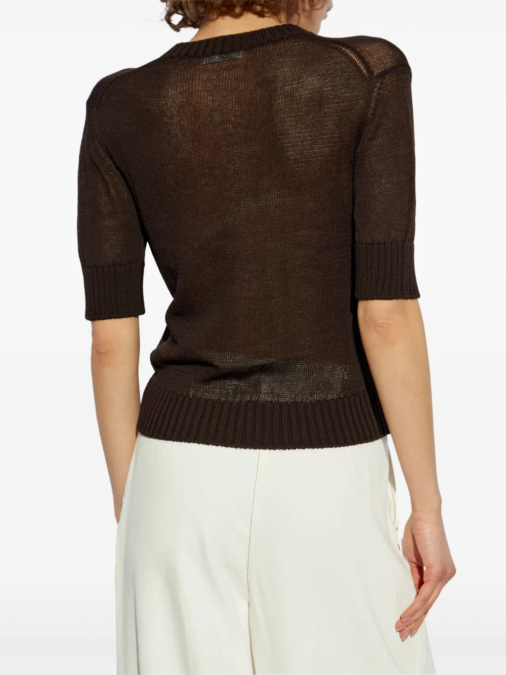 Jil Sander T-shirt met ronde hals Bruin