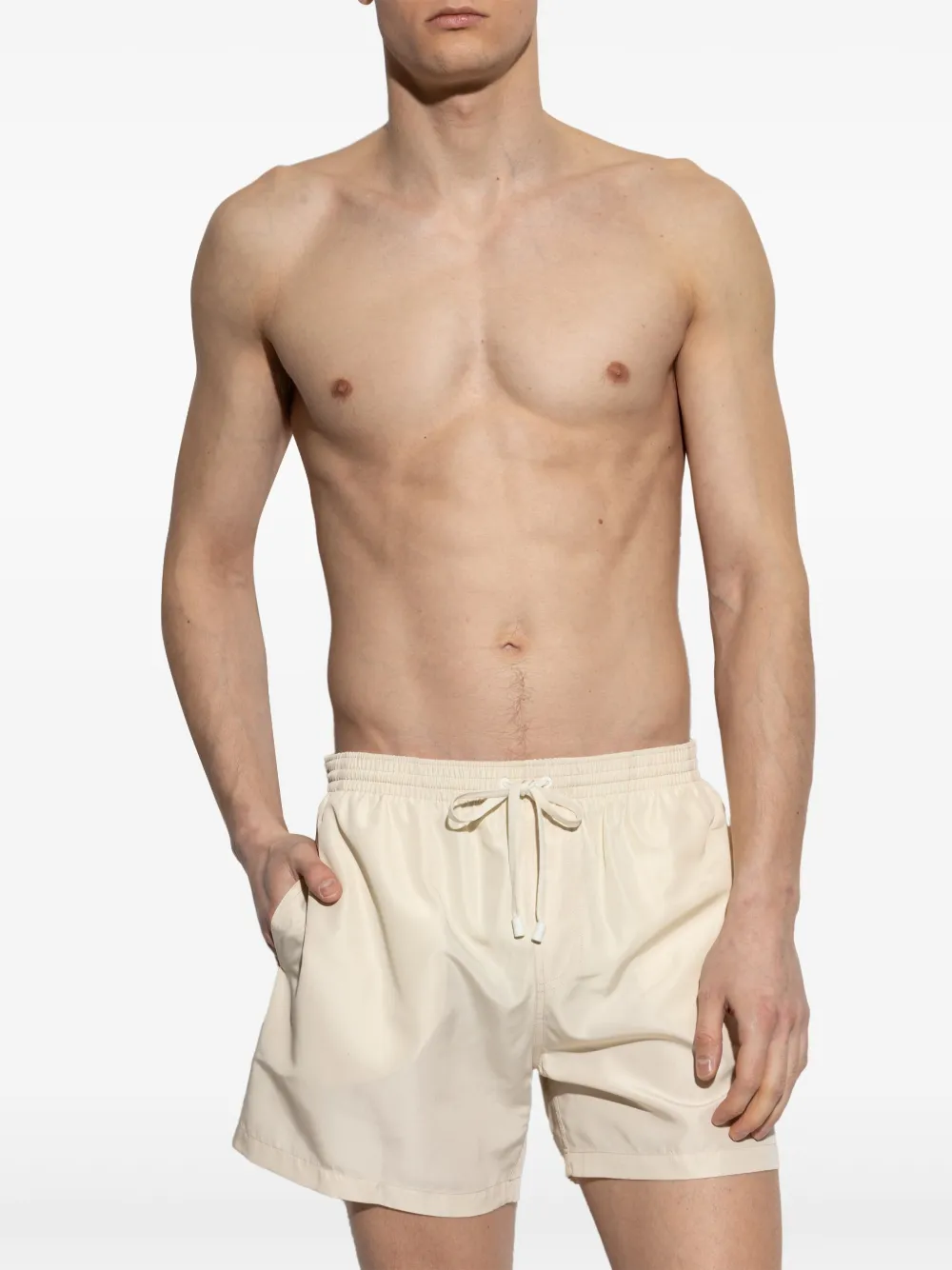 Balmain logo-appliqué swim shorts - Beige