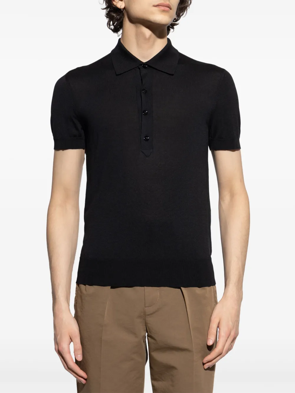 TOM FORD silk polo shirt - Zwart