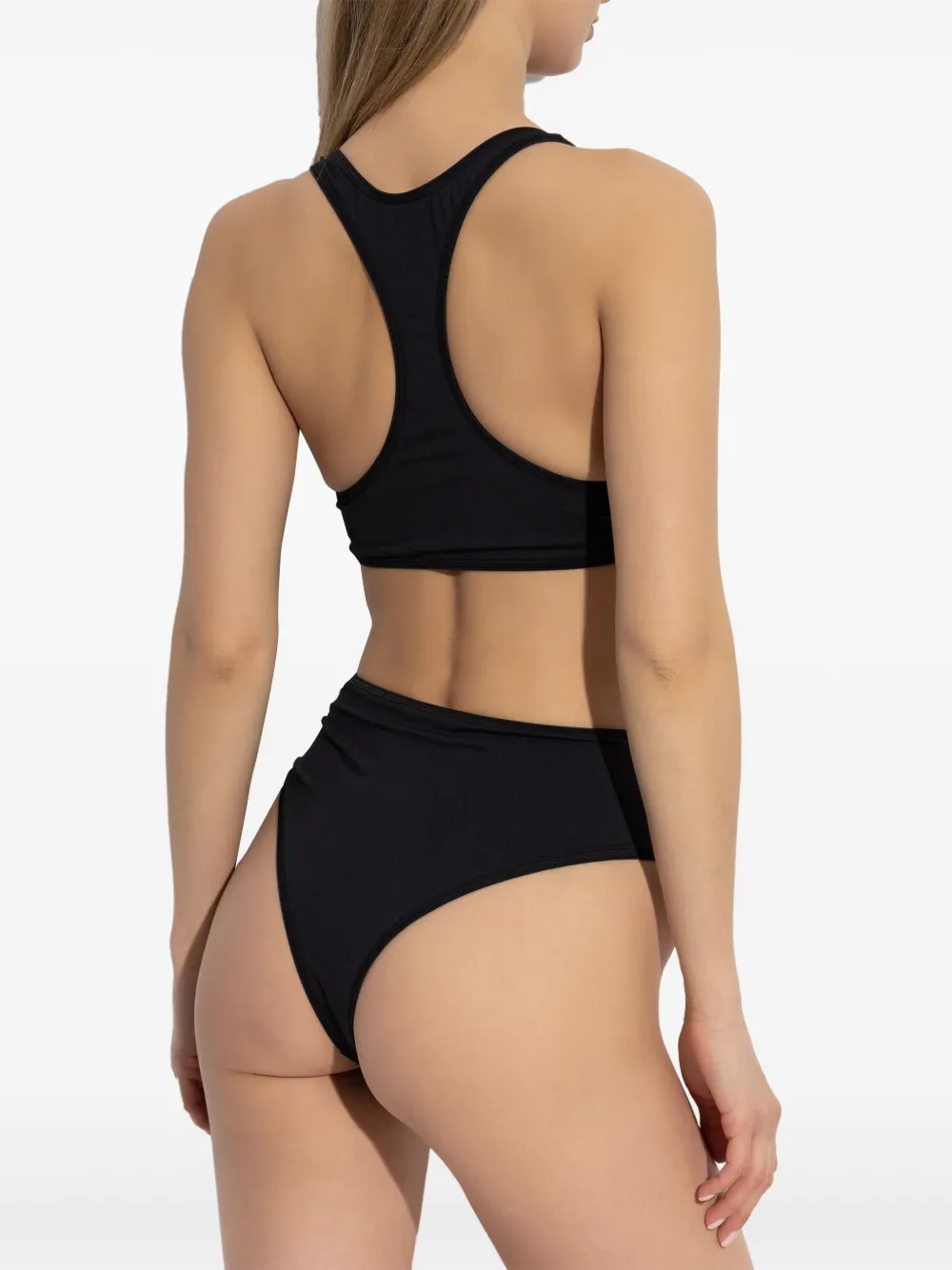 Shop Balmain Criss-cross Back Bikini In Black