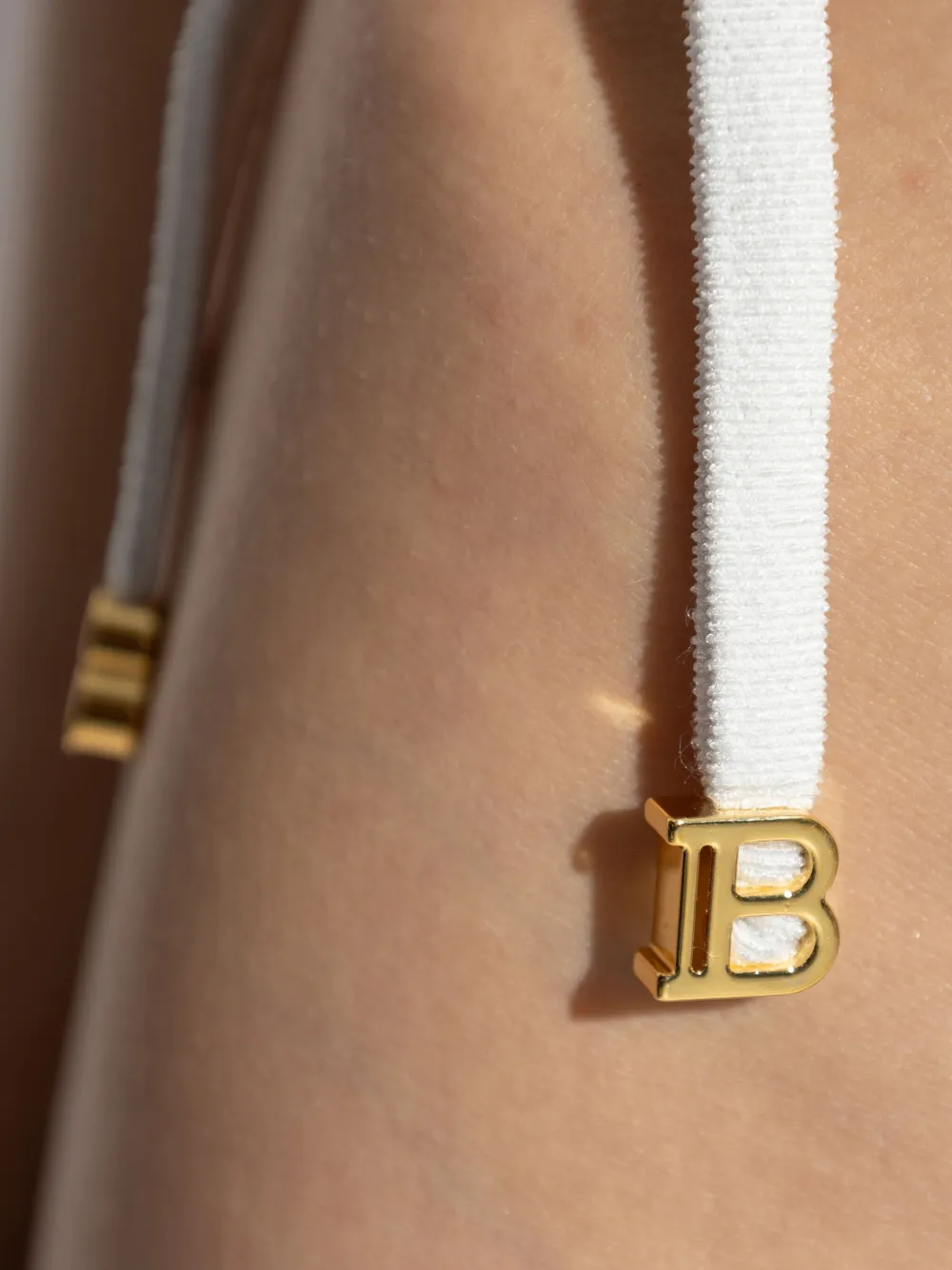Balmain Bikini met kralendetail en logo Wit