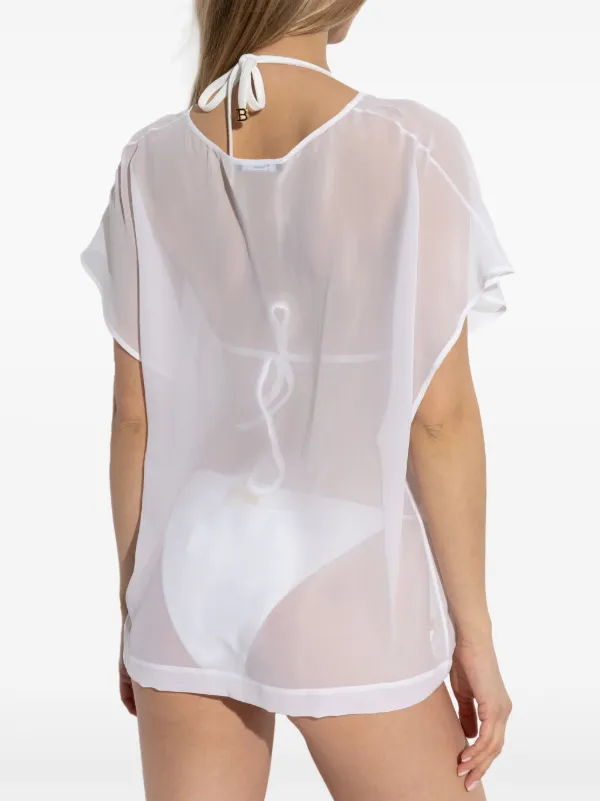 Balmain Transparent Beach cover-up | Black | FARFETCH