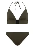 Balmain logo patch bikini - Green