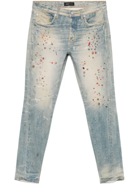 Purple Brand crystal-embellished jeans