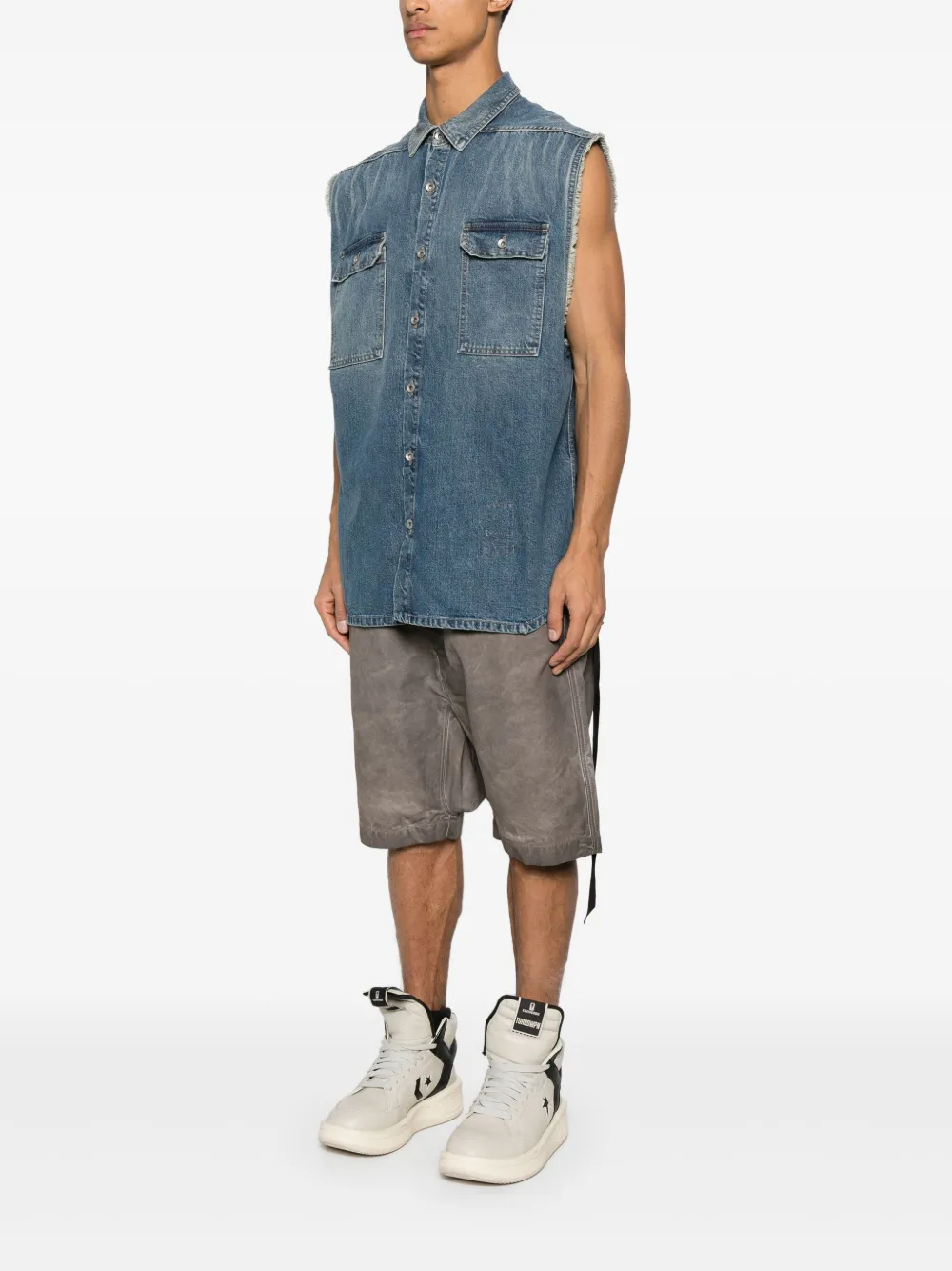 Rick Owens DRKSHDW SL Tommy Jumbo bodywarmer Blauw