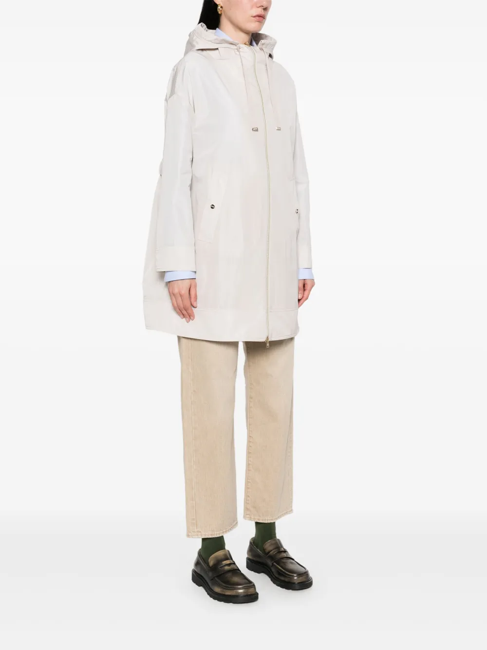 Herno Regenjas met capuchon Beige