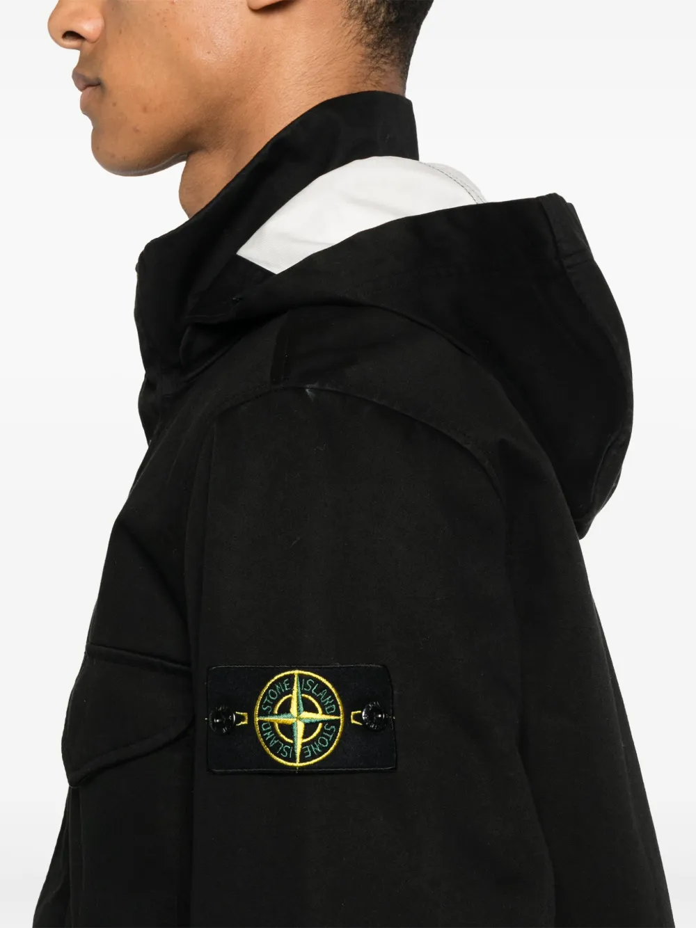 Stone Island Jack met Compass-logopatch Zwart