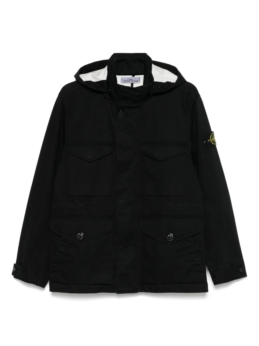 Stone Island Compass-badge hooded jacket | Black | Image 1