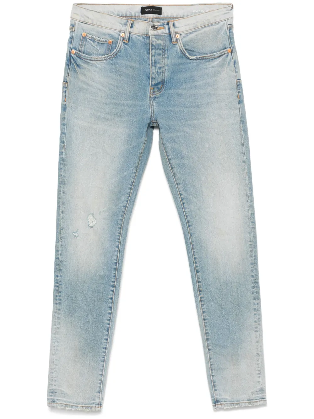 distressed-effect jeans