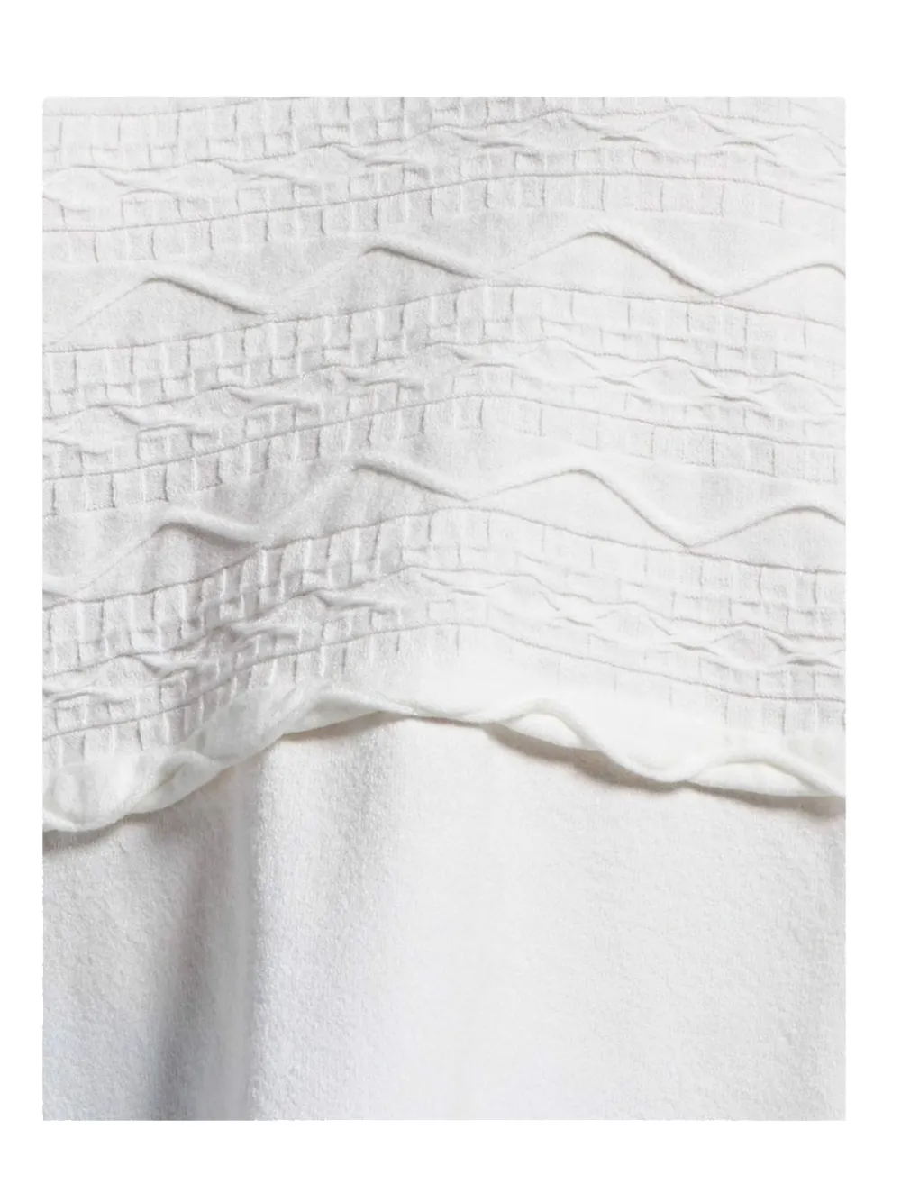 High Textured Top In White