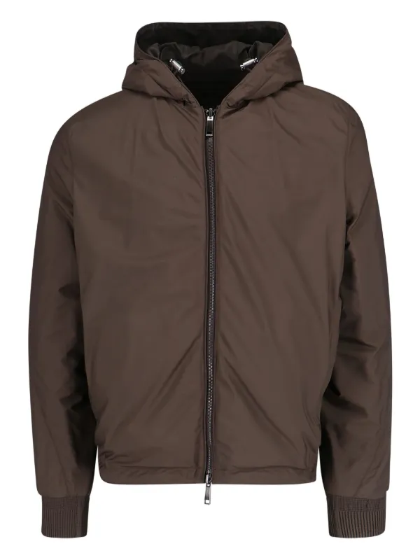 Zegna レザー ボンバージャケット | ブラウン | FARFETCH JP