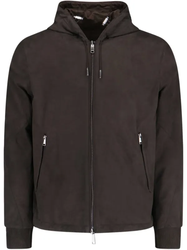 ermenegildo zegna レザーボンバージャケット Zegna レザー ボンバージャケット | ブラウン | FARFETCH JP