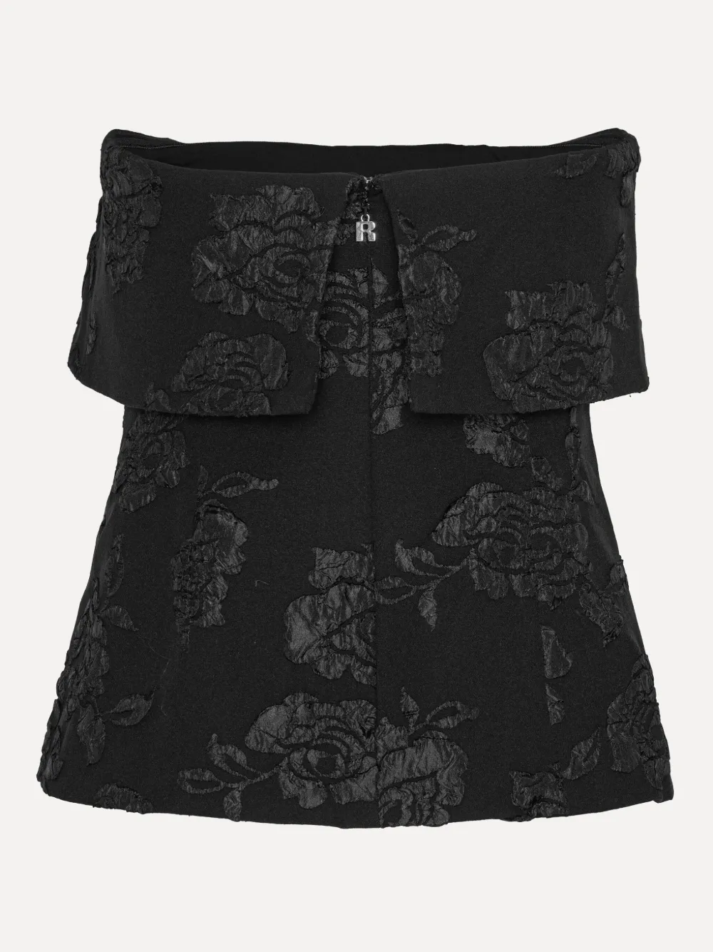ROTATE BIRGER CHRISTENSEN Top met bloemen jacquard Zwart