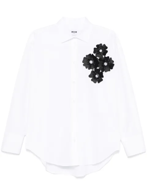 MSGM camisa con aplique floral
